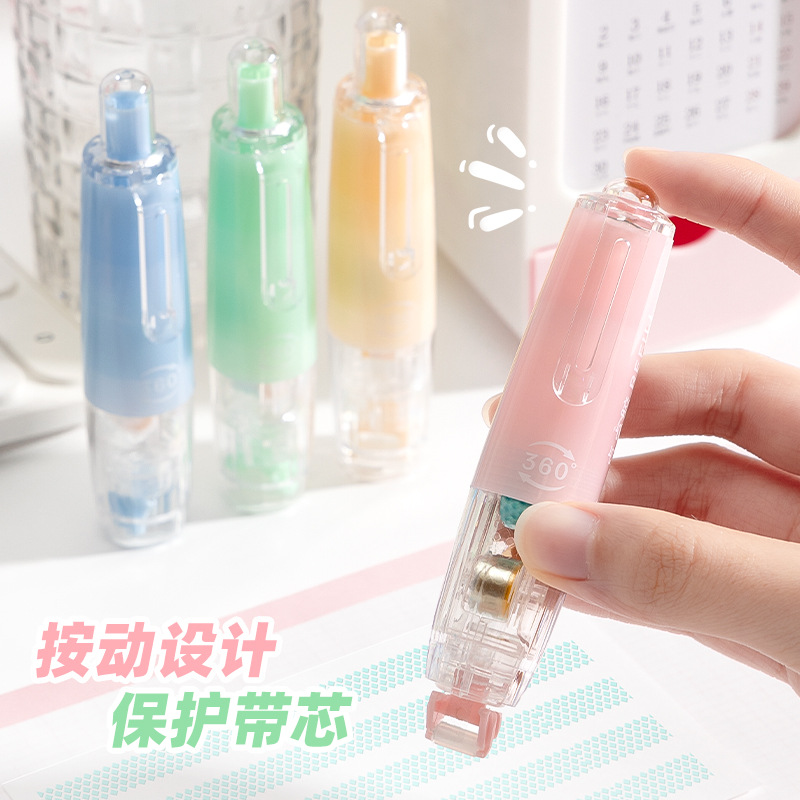 Carba bear press dot glue for children and students to paste high viscosity transparent glue pen with wrong topic to replace the core