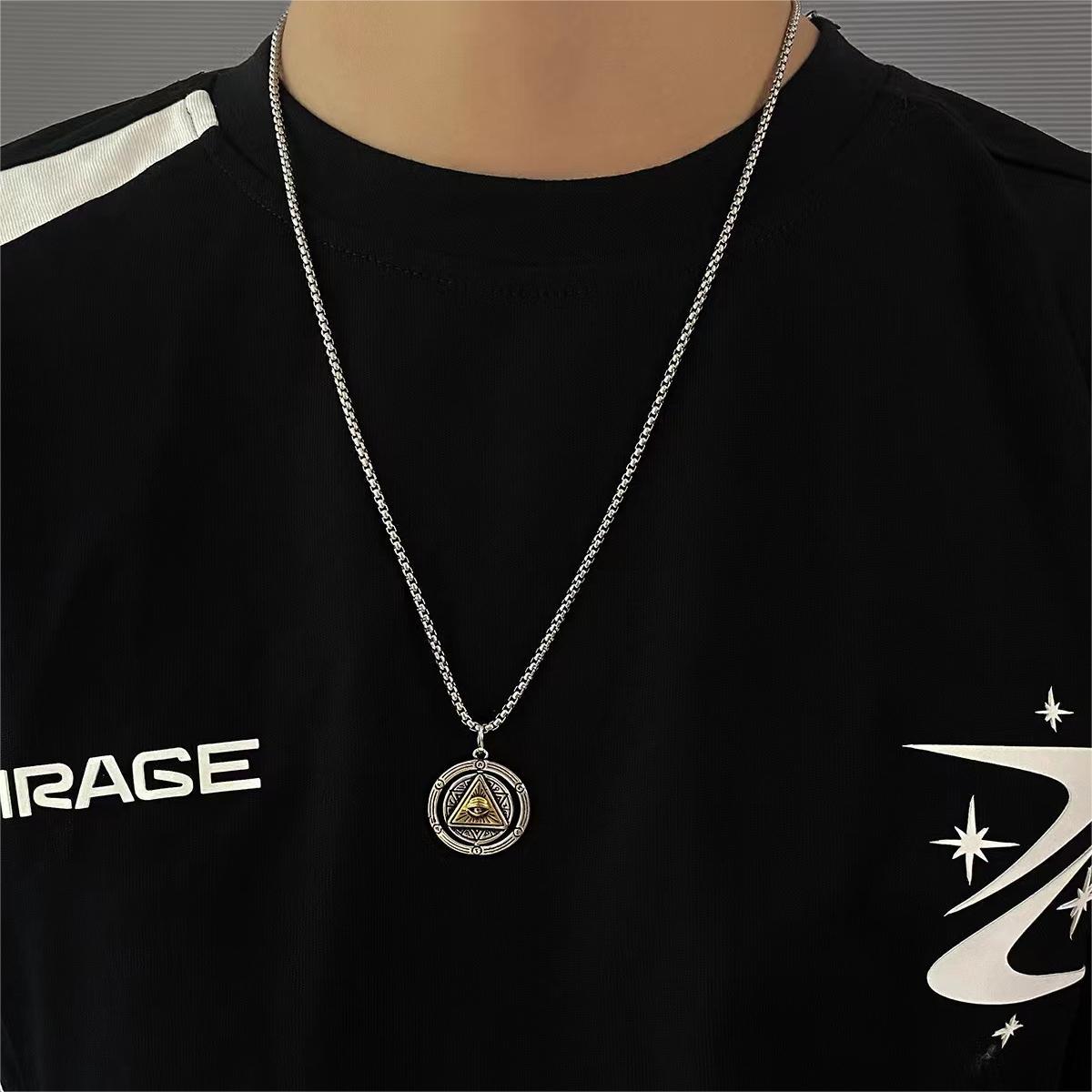 European and American Cross-border New Pendant Retro Egyptian Style Eye of God Personality Fashion Handsome Hip Hop Trendy Men's Necklace
