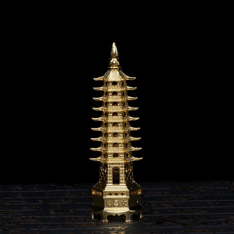 Wenchang Tower in stock Distribution Agency Peach Wood Carving Wenchang Tower Study Office Decoration 11 Floor 13 Floor Wenchang Tower
