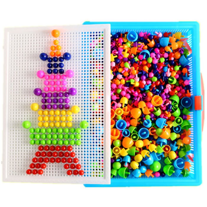 Variety of Creative Mushroom Nail Puzzle Building Blocks Kindergarten Boys and Girls Kidsren's Educational Puzzle and Intelligence Development Toys