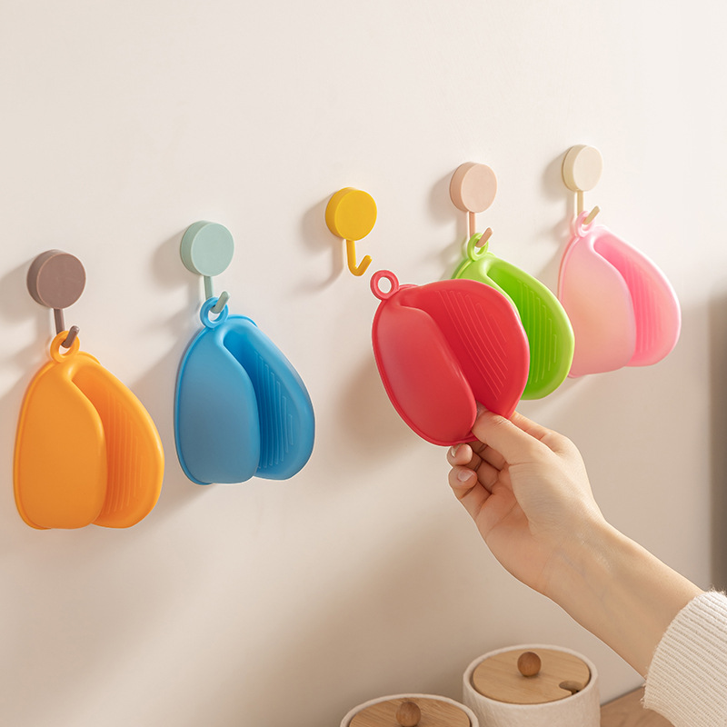 Утолщенные силиконовые термостойкие перчатки для кухни, устойчивые к высоким температурам для выпечки, духовки, микроволновой печи, защита от ожогов, с зажимом для ручки кастрюли