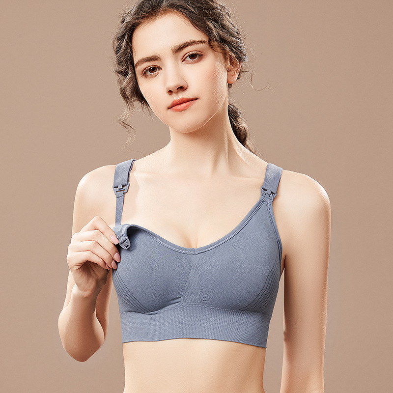 High-end Top Open Buckle Large Chest Non-steel Rings Nursing Bra Large Cup Gathering Anti-sagging Paraginas Pregnant Women's Underwear Thin