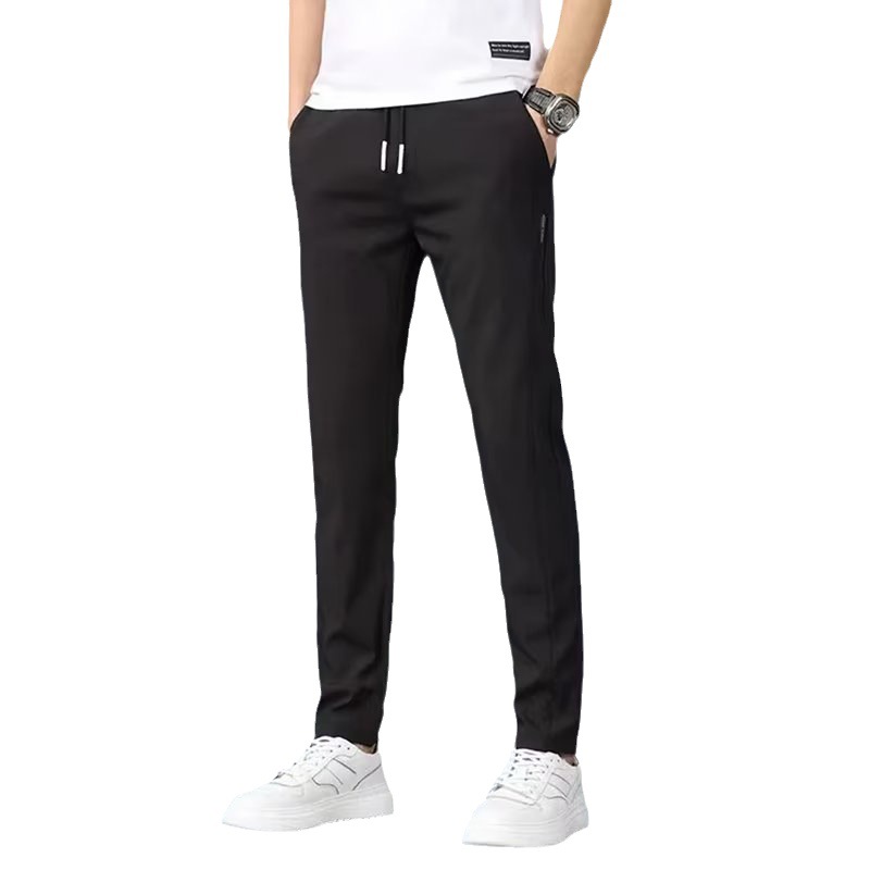 Black label cashmere pants men's autumn and winter Korean style plus size slim fit tall straight business casual pants factory in stock