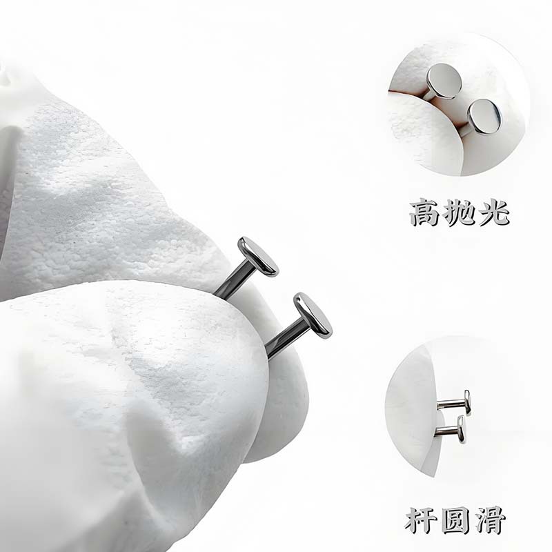 F136 Titanium Alloy Base Internal Thread Rod Flat Bottom Rod Lip Nail Nose Nail Tongue Nail G23 Titanium Piercing Jewelry Accessories