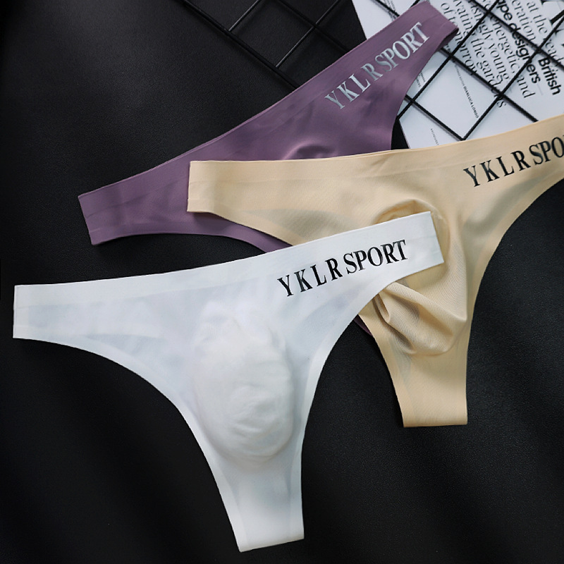 Explosive European and American cross-border letter sports T pants sexy seamless fitness breathable sexy low waist men's thong