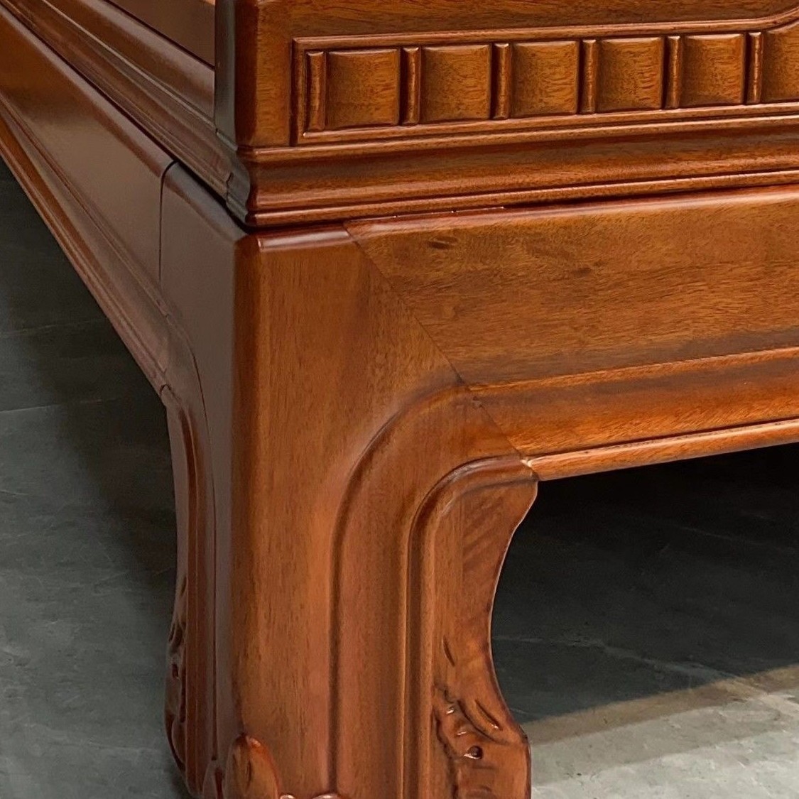 Кровать из золотого розового дерева, двойная кровать 1.8м, антикварная резная кровать