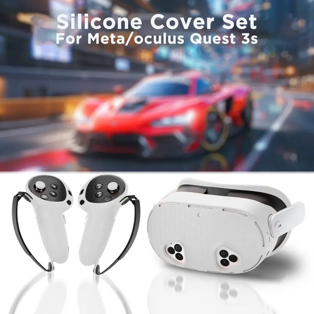 Meta Quest 3S Vr Helmet and Controller Grip Silicone Protective Cover, Oculus Quest 3S