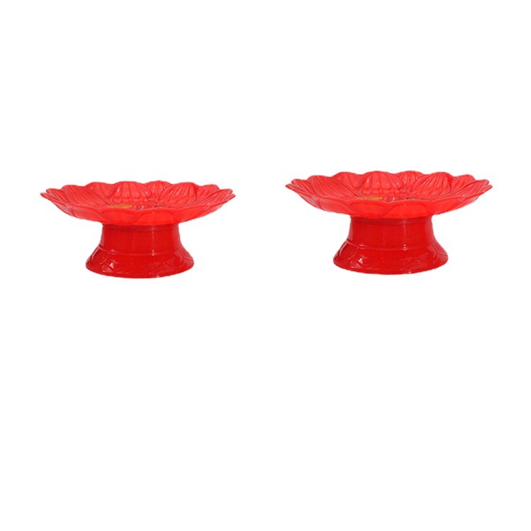 Factory wholesale worship supplies home supply plate fruit plate large wedding supplies Lotus Plate Mandarin duck pattern plate