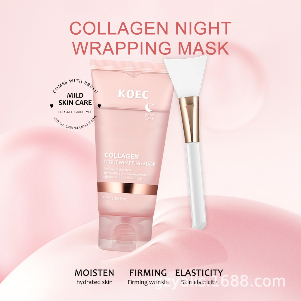 KOEC Collagen Tear Mask with Brush Transparent Hydrating Moisturizing Moisturizing Night Mask Cross-border Wholesale