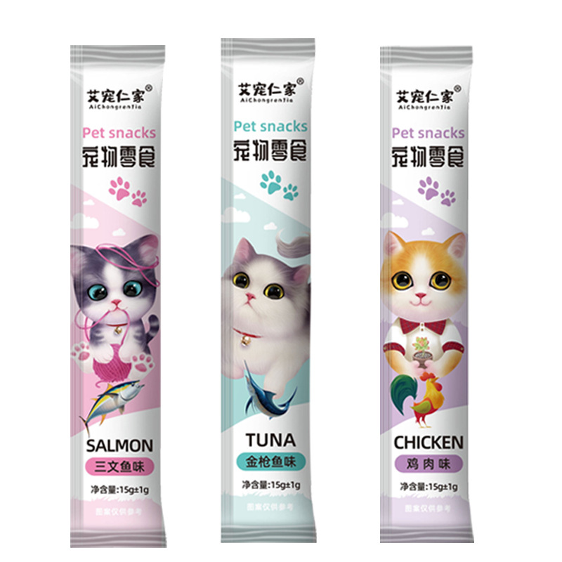 Ai Chong Renjia 1St Generation Nutritional Cat Strips Cat Pet Snacks Wet Food Whole Box Wholesale Factory Direct Sales