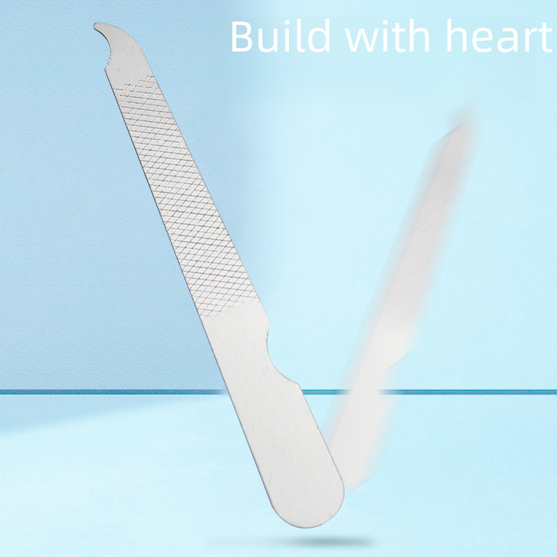 Factory supply stainless steel nail file strip nail double-sided polishing file manicure set accessories steel file in stock