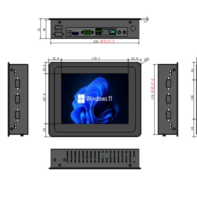 10.1inch Rk3568/3588 Quad-Core 64-Bit Arm Cortex-A55@2.0 Ghz Touch Industrial Computer
