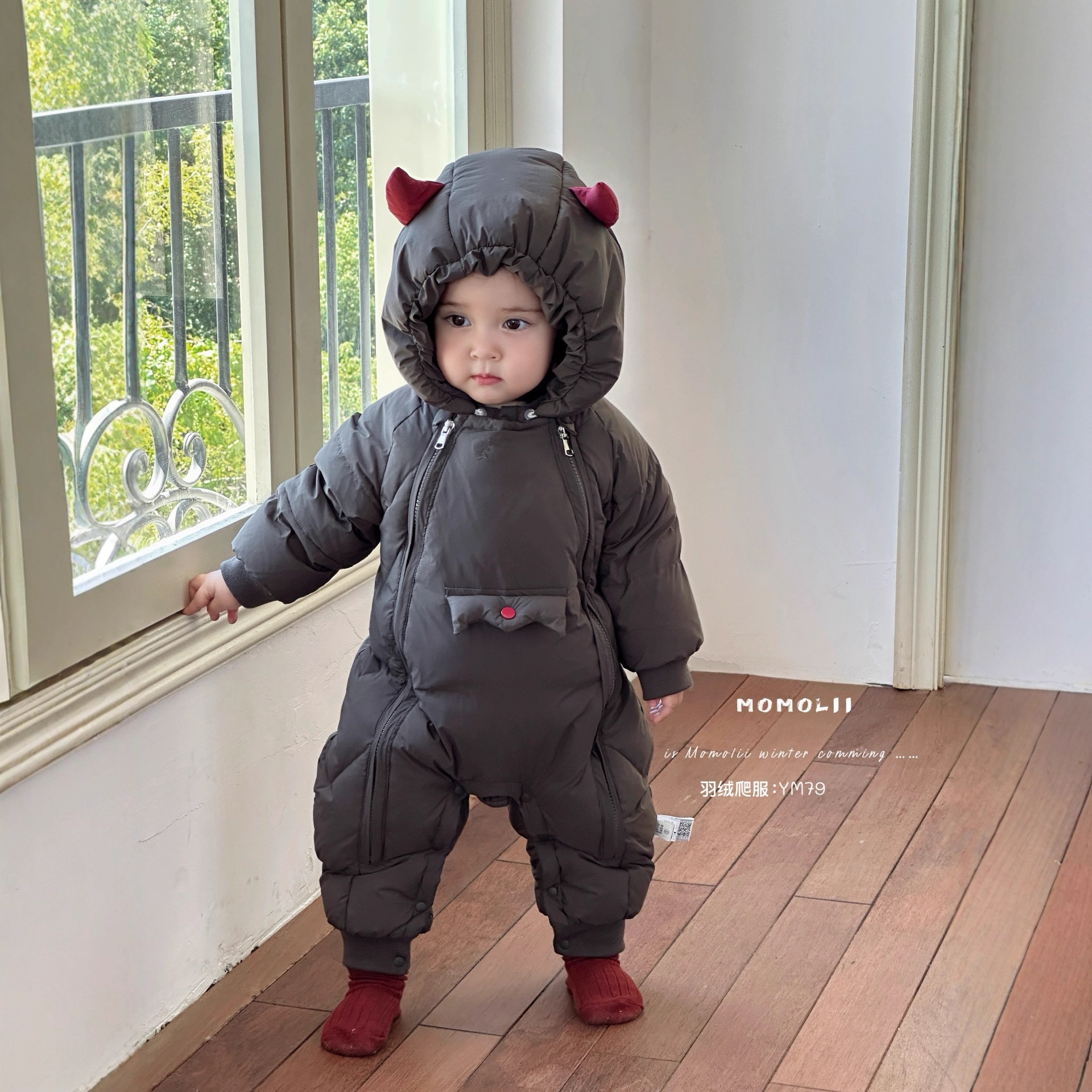 Комбинезон для малышей Momoli, супер милый, с белым утиным пухом, зимняя одежда для ползания