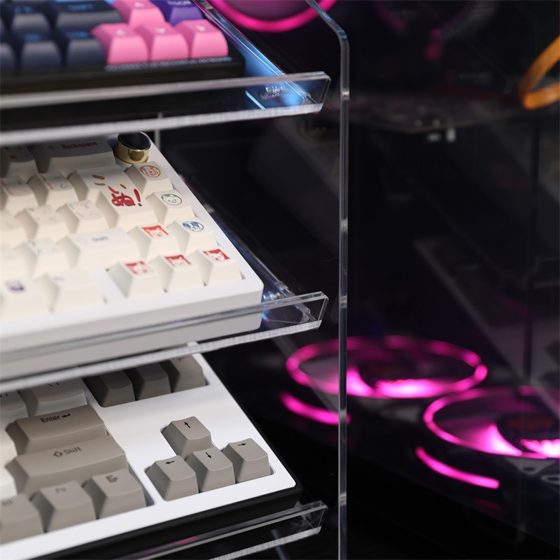 Acrylic Shelf Transparent Desktop Storage Box Keyboard Storage Rack Mechanical Keyboard Multi-Layer Storage Multifunctional Storage