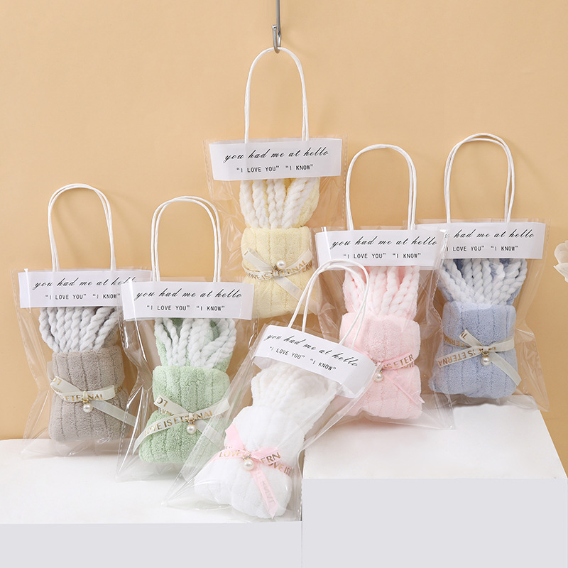 Coral fleece hand gift rabbit modeling towel Xi shop birthday gift wedding gift kindergarten opening creativity