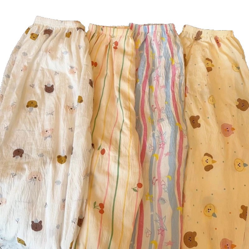 Hello Kitty Pajama Pants for Women Summer Cartoon Sweet Pants Thin Home Casual Loose Lazy Straight Pants