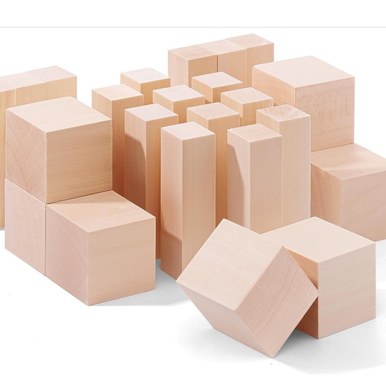 Cross-border exclusive for basswood square basswood strips basswood block DIY material specifications Wood square solid wood carving square wood wholesale