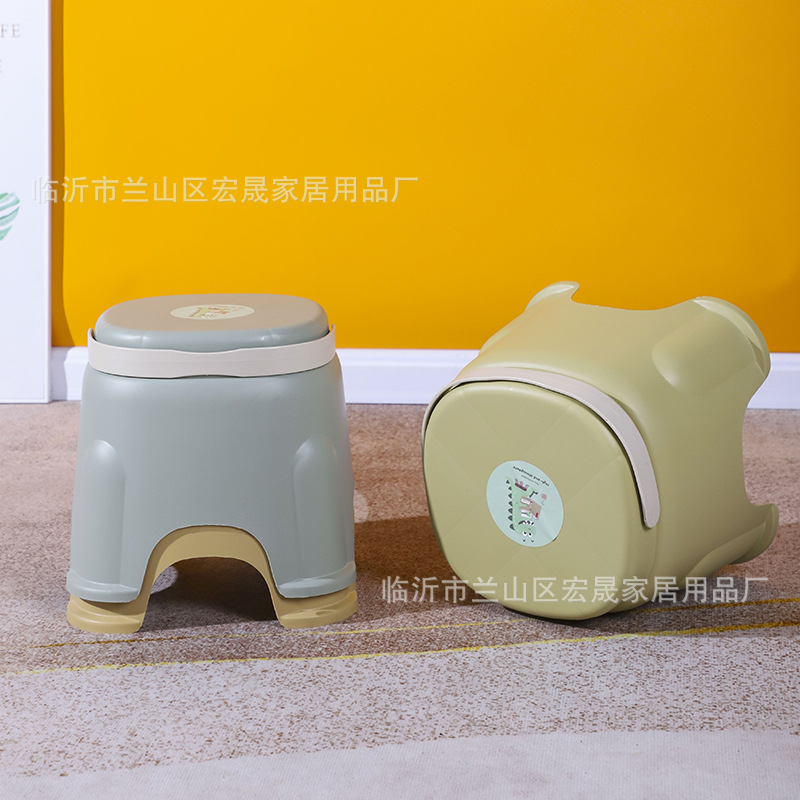 Spot Wholesale Plastic Handle Stool Kidsren's Non-slip Low Stool Home Living Room Small Stool Creative Gift Stool Satchel Stool