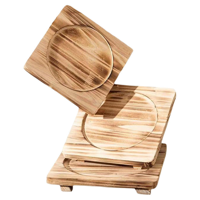 Insulation Board A2 Solid Wood Fir Stove Tea Stone Bowl Pot Pad Baking Pan Charcoal Grill Board Casserole Tray Commercial