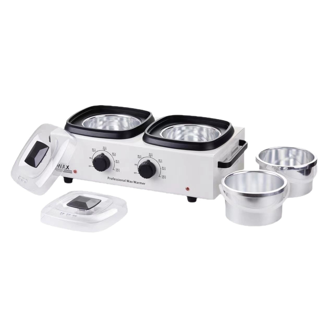 Double Pot Wax Melting Machine, Wax Therapy Machine, Beeswax Hair Removal Hot Wax Machine, Adjustable Thermostat, Beauty Wax Bean Machine, Beauty Hot Wax