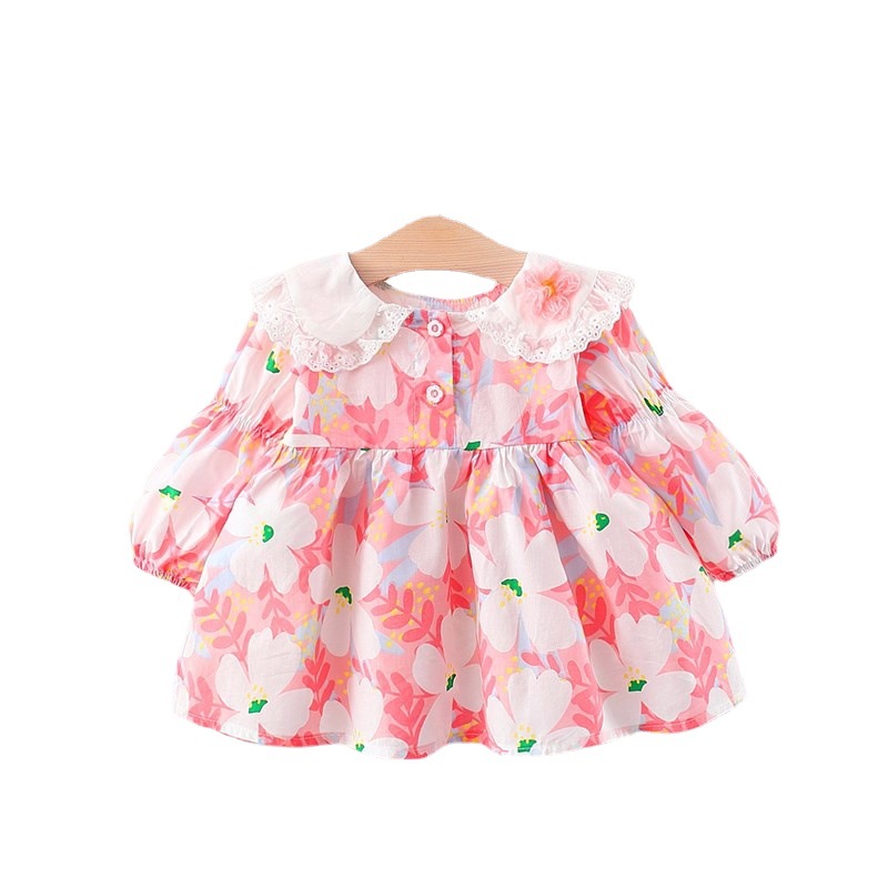 New Princess dress baby girl 2021 spring and autumn children's clothing children's dress girl's online red ocean style skirt generation hair