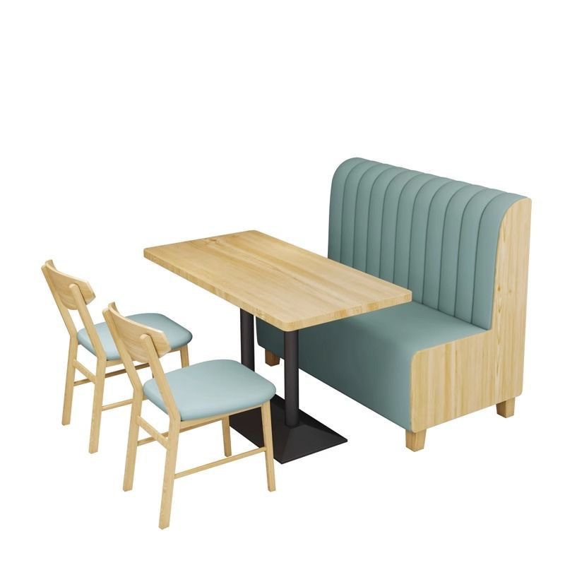 Milk Tea Shop Table and Chair Combination, Simple and Fresh, Western Restaurant, Cafe, Snack, Fast Food, Dessert Shop, Booth Sofa