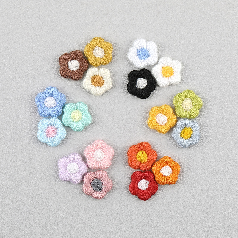 Mini Small Flower Embroidered Cloth Stickers DIY Earrings Hair Accessories Material Children's Coat Hood Shoes and Socks Clothing Accessories 6