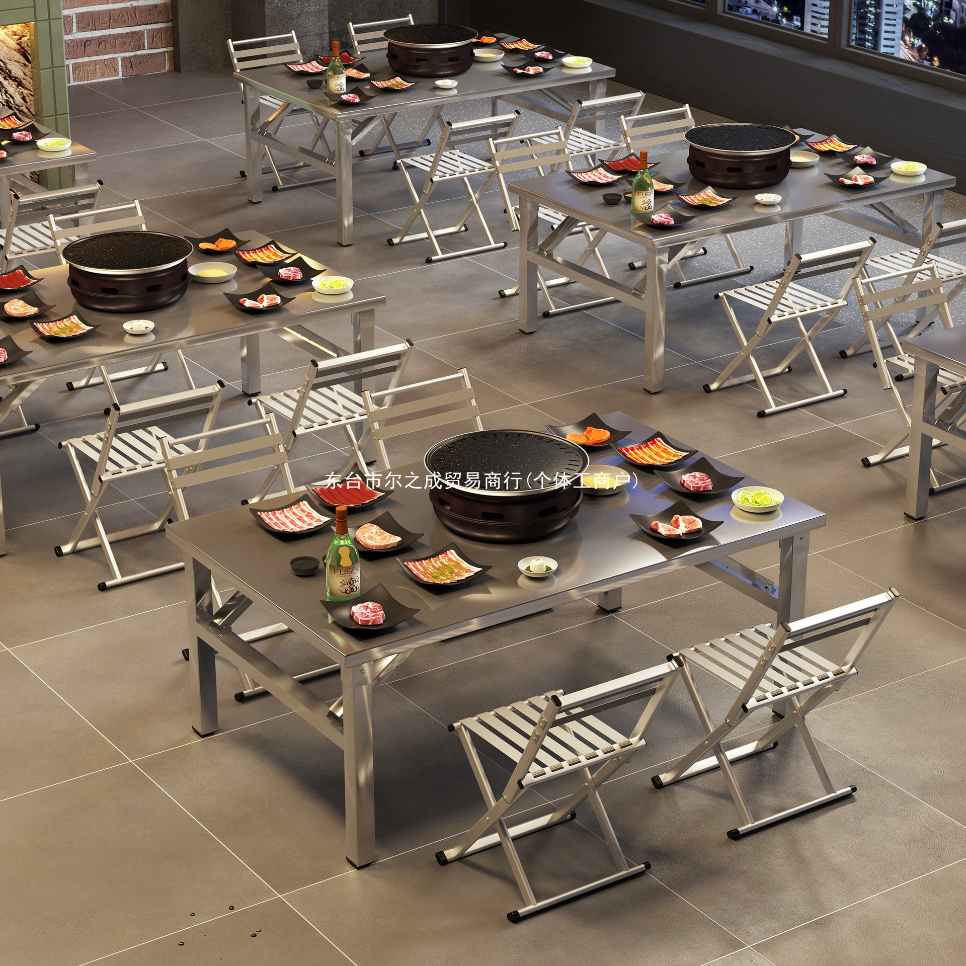 Коммерческие уличные столы и стулья для барбекю, складной стол из нержавеющей стали для уличной торговли, стол для барбекю в ночном рынке