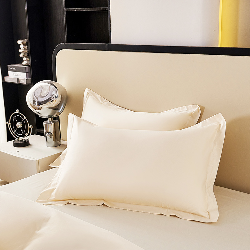 Five-Star Hotel 80-Count Pillowcases, Pure Cotton, Pure White, All-Cotton Pillowcases, 48Cmx74Cm, One Pair for Bed