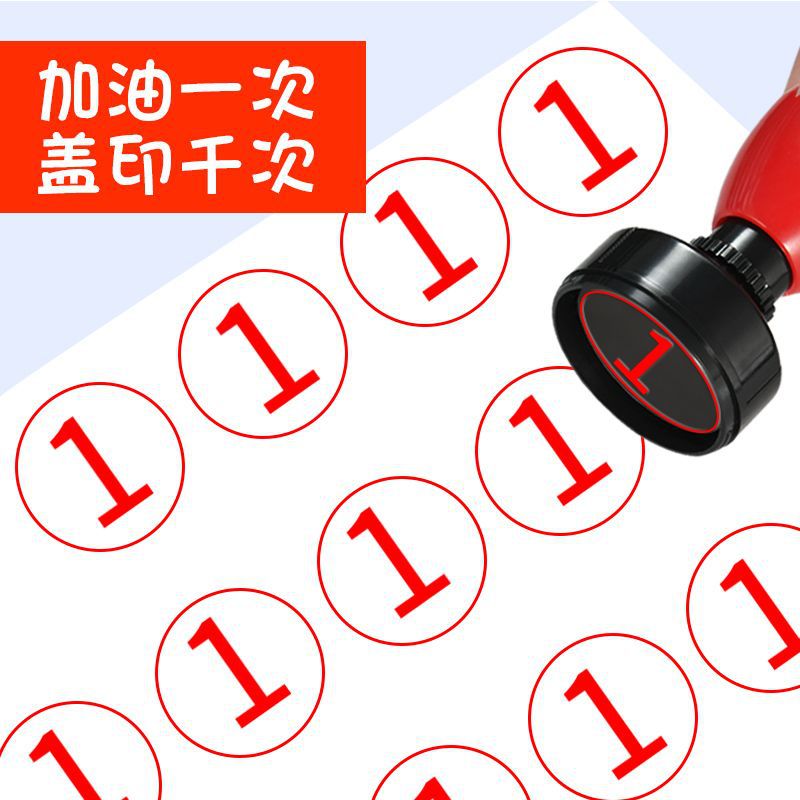 Seal 1-30 Arabic Numerals Large Round Seal Number Mark English Letters Abcd for Teachers to Use for Kidsren's Learning