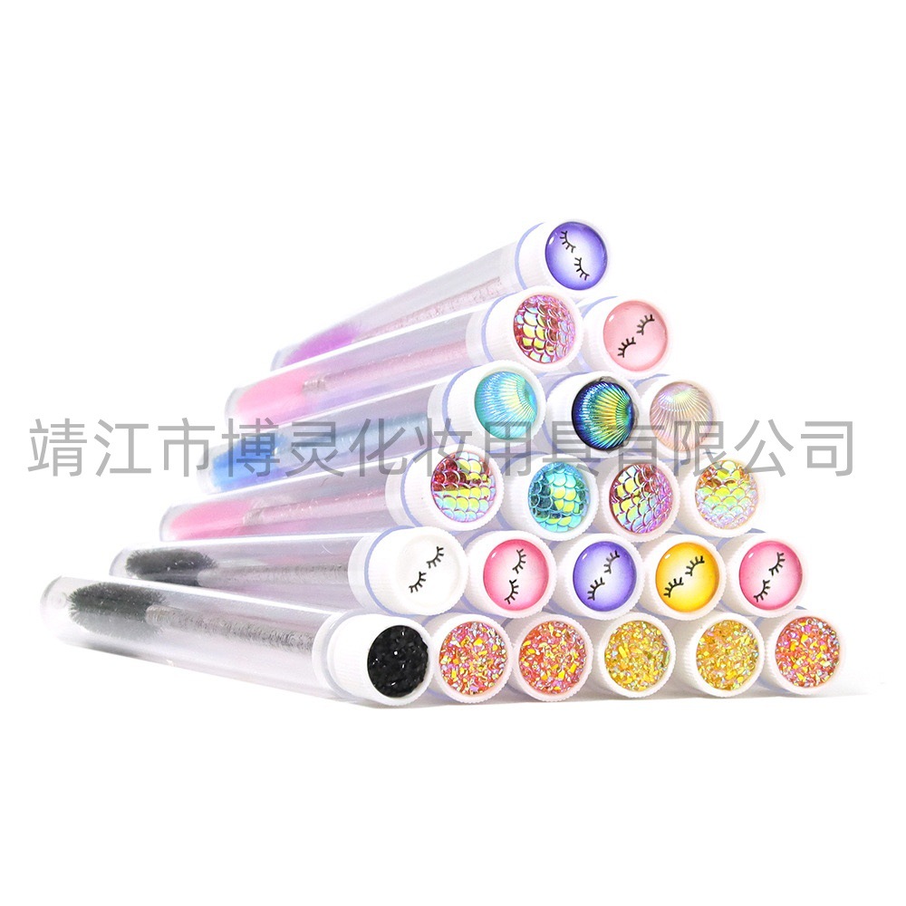 Одноразовая щетка для ресниц с кристаллической ручкой и сверлом, тестовая трубка с металлическим сверлом, прозрачная, независимая щетка для ресниц