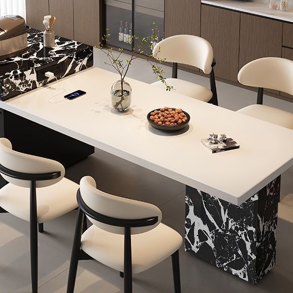 Обеденный стол из сланца, интегрированный, для дома, небольшой квартиры, раскладной, многофункциональный, итальянский, светлой роскоши