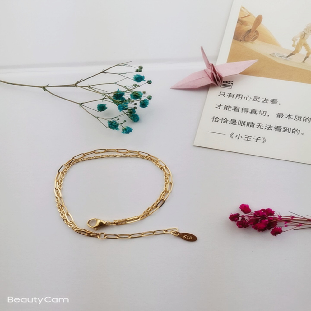 Браслет из титана в корейском стиле, двойной слой, для женщин, золотой браслет на год рождения