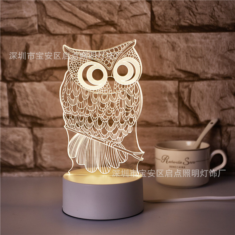Factory wholesale 3D night light creative USB bedroom bedside lamp company event gift acrylic led table lamp