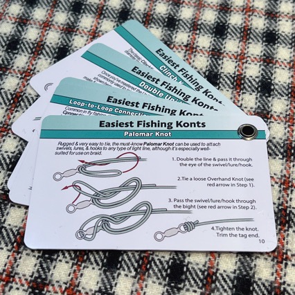 Illustration Card of Fish Hook Knots in Both Asian and English Systems, with English Alphabet Fish Hook Knot Illustration Card