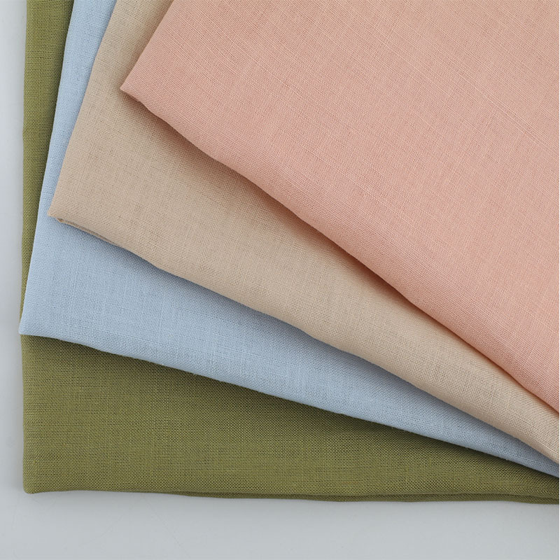 21 Pts dyed woven cotton linen fashion dress fabric Ramie cotton 850# Shirt pants fabric