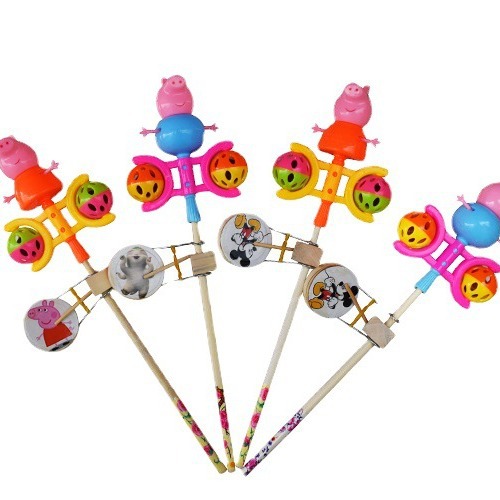 Free Shipping Hot Selling Wholesale Wooden Wooden Shake Drum Happy Puppet Hand Drum Stall Temple Fair Hot Selling Toys