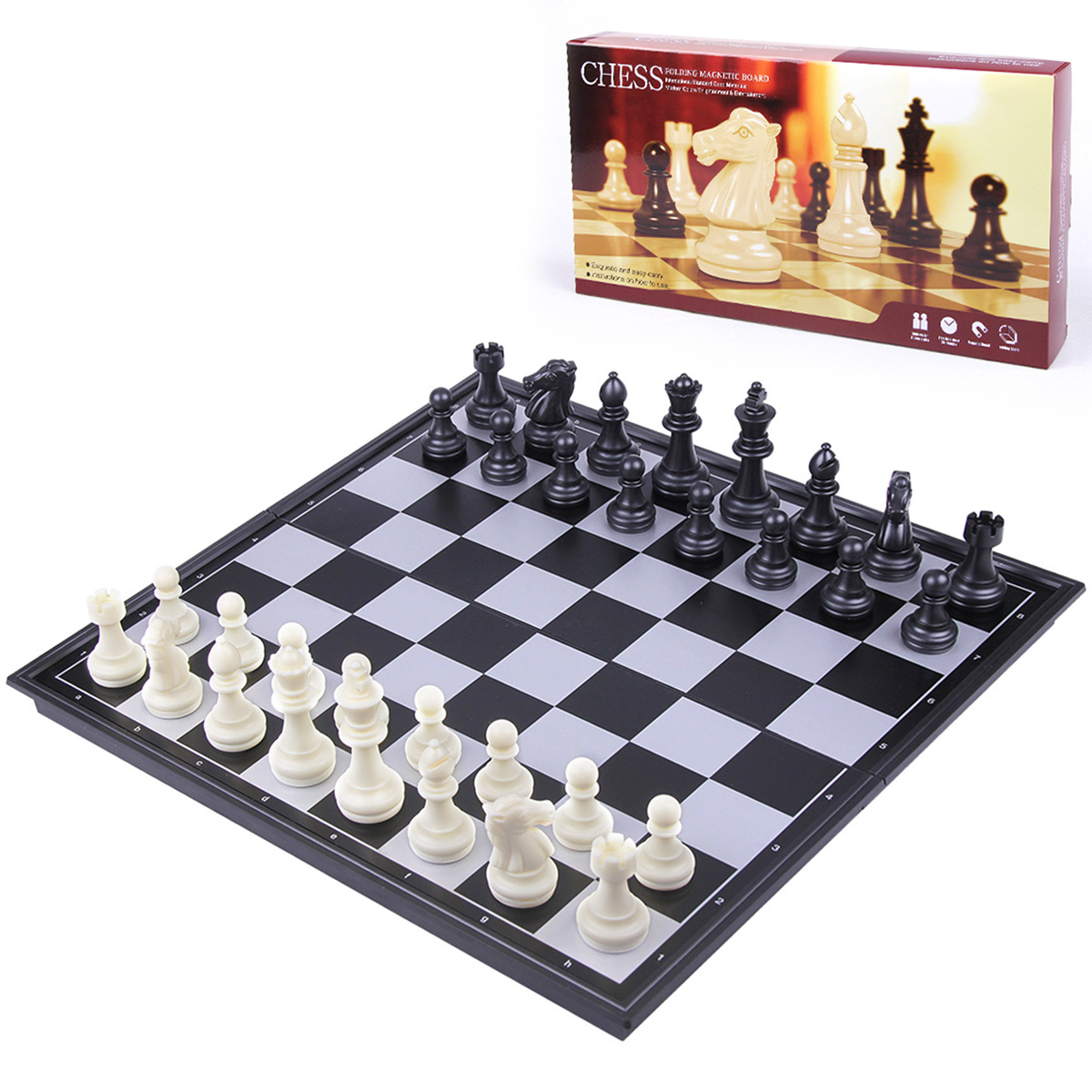 UB authentic gold and silver magnetic chess foldable board chess game toy chess