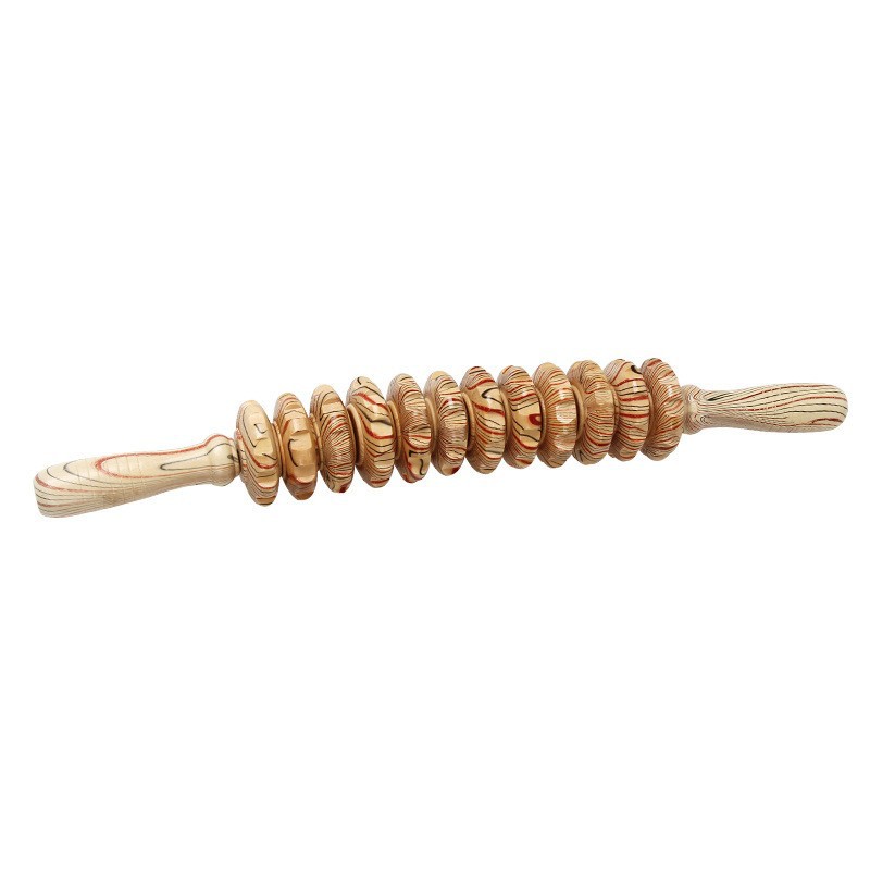 Wooden massage stick massage 12-round massager Meridian relaxation neck waist thigh acupuncture points to relieve fatigue