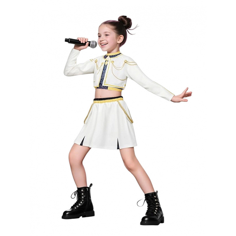 2025 Amazon New Girls' Witch Hunter Group Cosplay Costume Children's Outfit Trendy Singer 3D Printed Children's Clothing