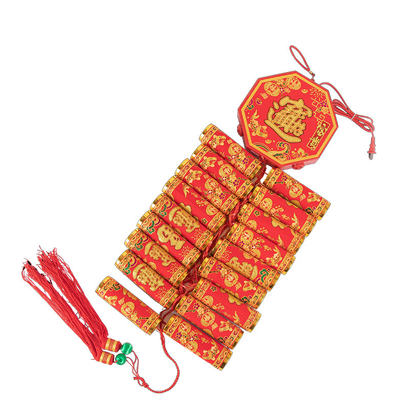 Two-head fireworks sound effect electronic firecrackers simulation environmental protection remote control LED light fireworks accessories Spring Festival festive