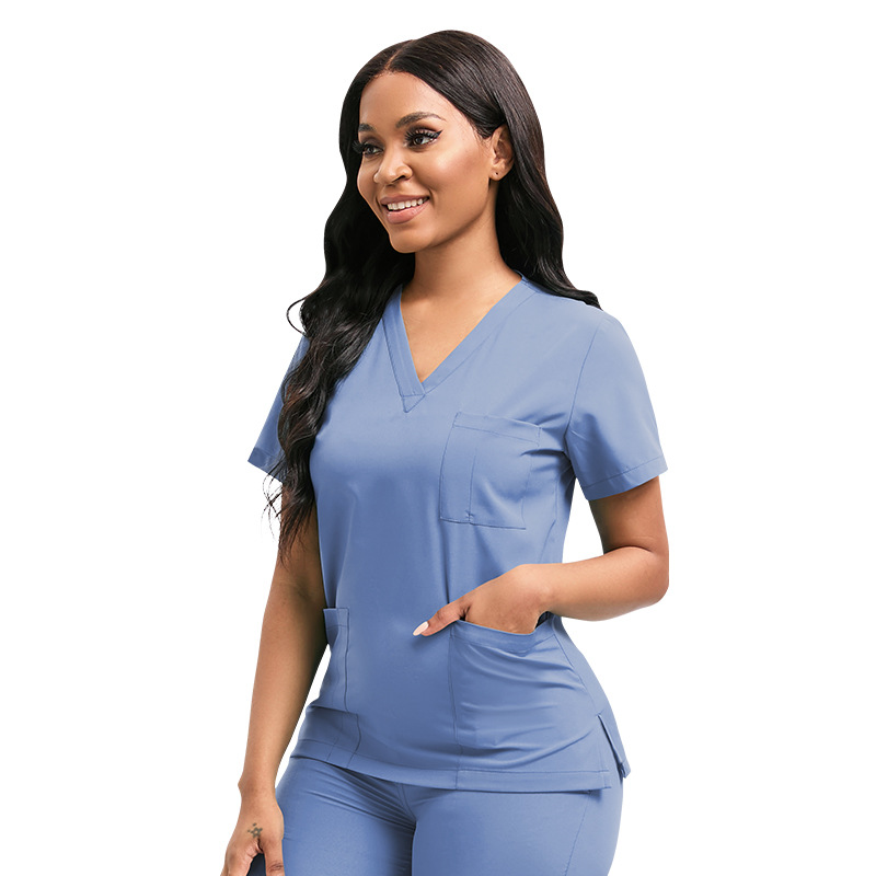 niaahinn Nurses' Clothing Jogging suit V-neck Casual Wash Clothes Hospital Pet Clinic Beauty Salon Work Clothes
