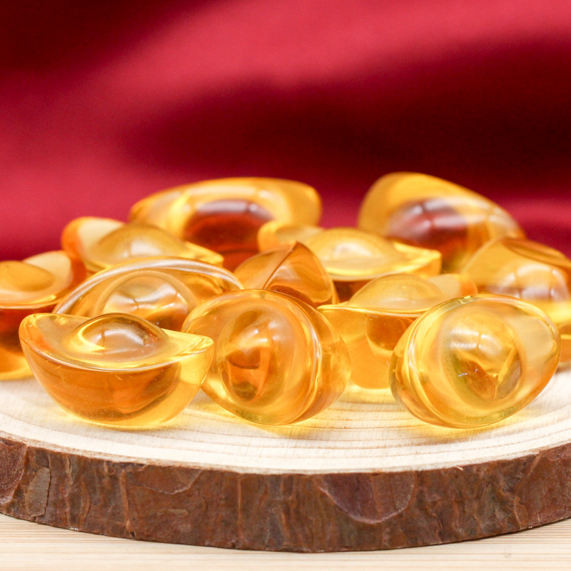 Цитрин 2.5 см юаньбао, глазурованные удачные бусины, оптовые подарки для праздничных мероприятий, креативные украшения для дома