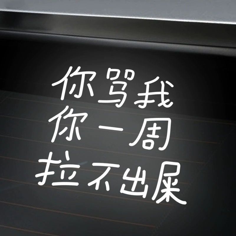 Personalized Internet Celebrity Reflective Car Stickers with Personalized Text. You Scold Me and I Can’T Poop for a Week. Glass Funny Personalized Stickers