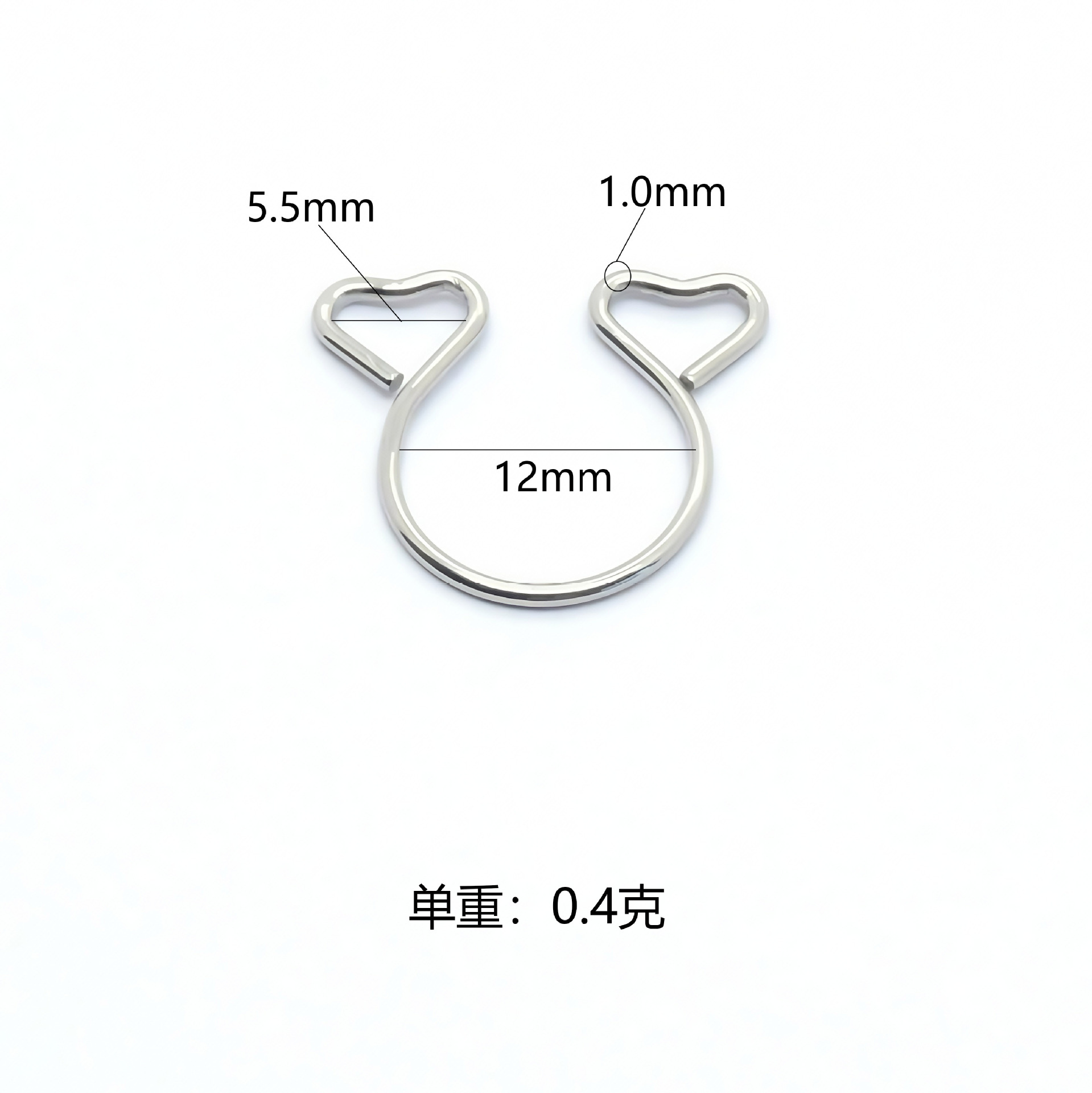 Factory Direct Sale Amazon Stainless Steel Heart Nipple Clamps Creative Sweet Body Piercing Jewelry in Stock Fashionable Ol