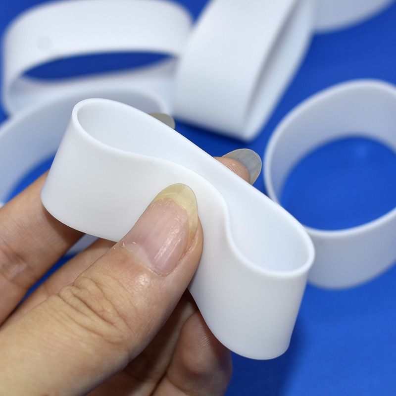 Milky White 15/20mm Wide Silicone Ring Elastic Wire Harness Ring Temperature-Resistant Environmentally Friendly Silicone Cable Tie Continuous Protective Sleeve