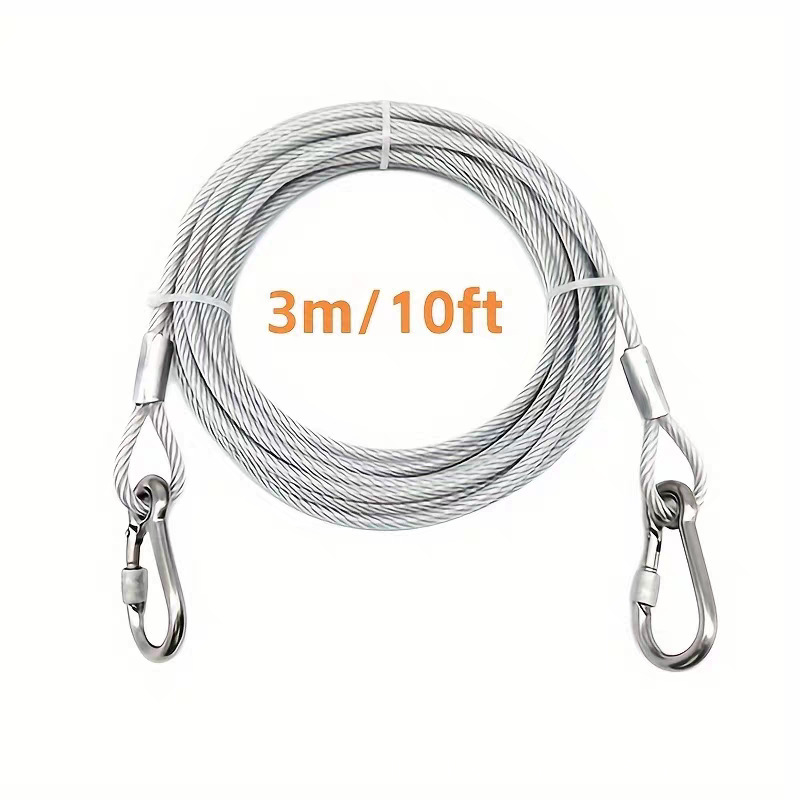 Pet Dog Leash, Cat Leash, Galvanized Swivel Clothesline, Outdoor Anti-Tangle Extended Safety Rope for Large Dogs