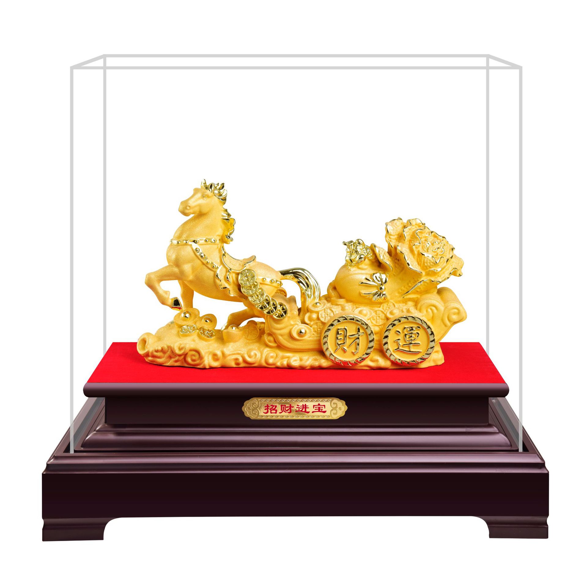 2026 Year of the Horse Gift Velvet Sand Gold Fortune Comes to Golden Horse Ornaments Creative Fortune Promotion Event Gifts Wholesale