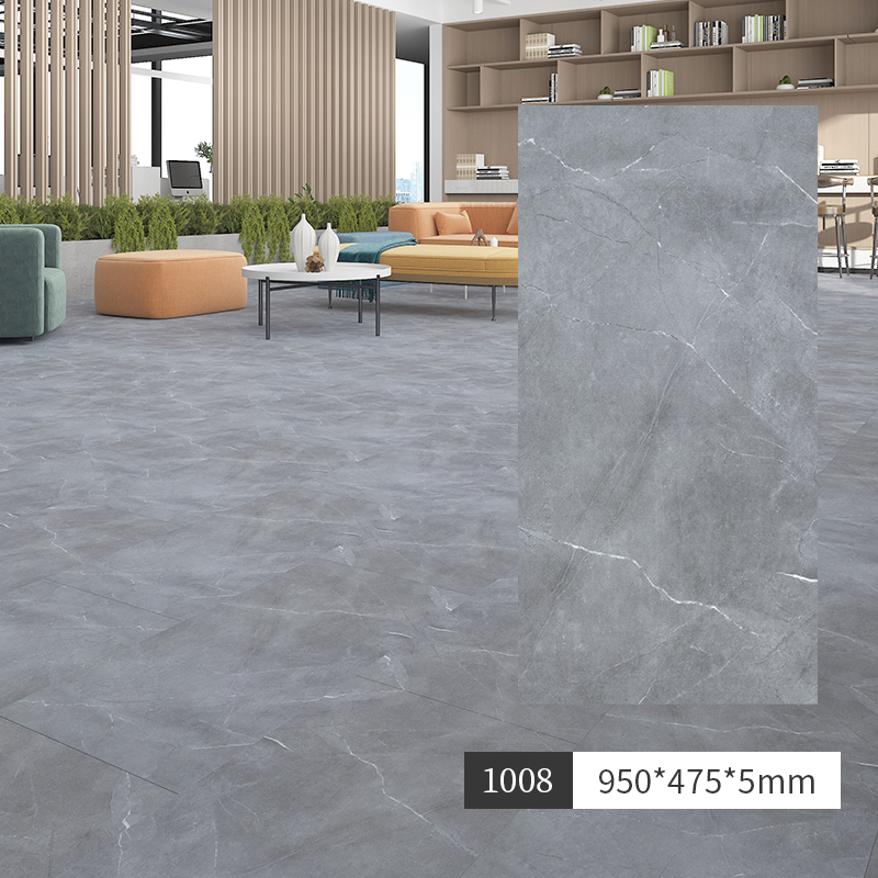 Spc Stone Plastic Lock Wood Floor Pure Color Cream Wabi-Sabi Style Household Micro-Cement Pvc Stone Crystal Snap-On Floor