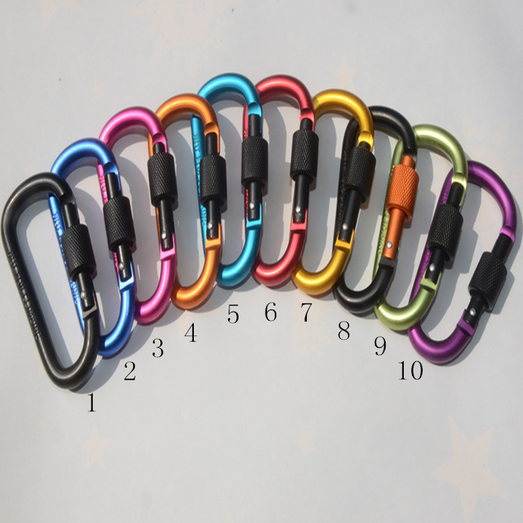 Качественный 8 см с замком D-образный карабин для альпинизма, быстрое крепление, алюминиевый карабин для рюкзака